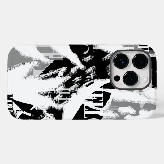 Abstract zwart wit grijs Case-Mate iPhone case (Achterkant (horizontaal))