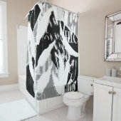 Abstract zwart wit grijs douchegordijn (In situ)