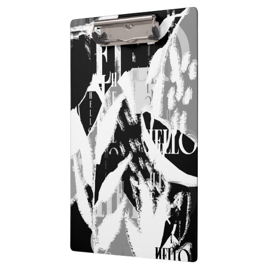 Abstract zwart wit grijs klembord (Links)