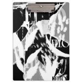 Abstract zwart wit grijs klembord (Voorkant)