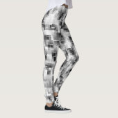 Abstract zwart wit grijs leggings (Rechts)