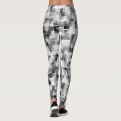 Abstract zwart wit grijs leggings (Achterkant)