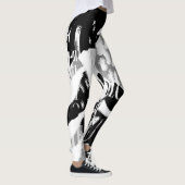 Abstract zwart wit grijs leggings (Rechts)