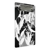 Abstract zwart wit grijs mini klembord (Schuin)