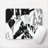 Abstract zwart wit grijs muismat (Met muis)