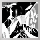 Abstract zwart wit grijs poster (Voorkant)