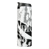 Abstract zwart wit grijs thermosbeker (Geroteerd rechts)