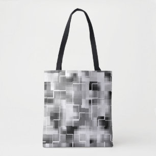 Abstract zwart wit grijs tote bag