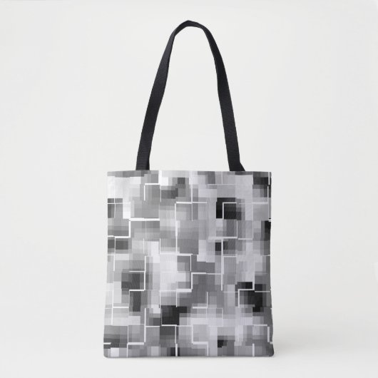Abstract zwart wit grijs tote bag (Voorkant)