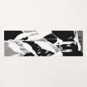 Abstract zwart wit grijs yogamat (Achterkant (horizontaal))