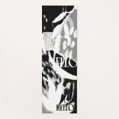 Abstract zwart wit grijs yogamat (Voorkant)