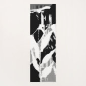 Abstract zwart wit grijs yogamat (Achterkant)