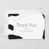 Abstract zwart-wit Hartelijk dank Visitekaartje Bedankkaart (Voorkant)