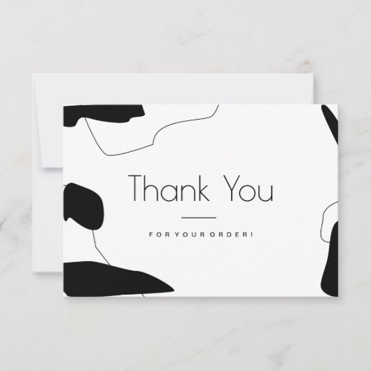 Abstract zwart-wit Hartelijk dank Visitekaartje Bedankkaart (Voorkant)
