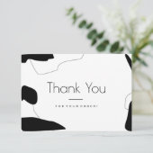 Abstract zwart-wit Hartelijk dank Visitekaartje Bedankkaart (Staand voorkant)