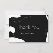 Abstract zwart-wit Hartelijk dank Visitekaartje Bedankkaart (Voorkant)