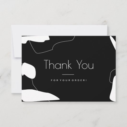 Abstract zwart-wit Hartelijk dank Visitekaartje Bedankkaart (Voorkant)