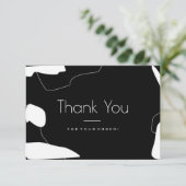 Abstract zwart-wit Hartelijk dank Visitekaartje Bedankkaart (Staand voorkant)