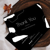 Abstract zwart-wit Hartelijk dank Visitekaartje Bedankkaart