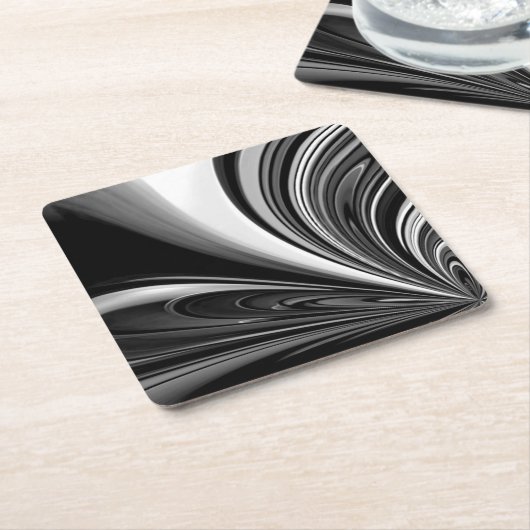 Abstract zwart-wit kartonnen onderzetters (Schuin)