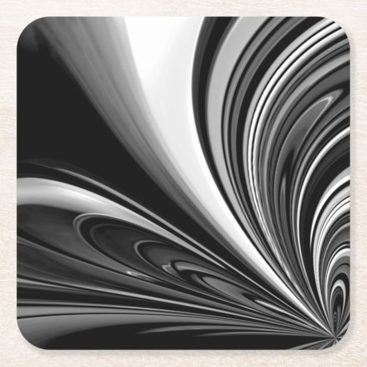 Abstract zwart-wit kartonnen onderzetters (Voorkant)