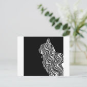 Abstract zwart-wit kat wervelkamer briefkaart (Staand voorkant)