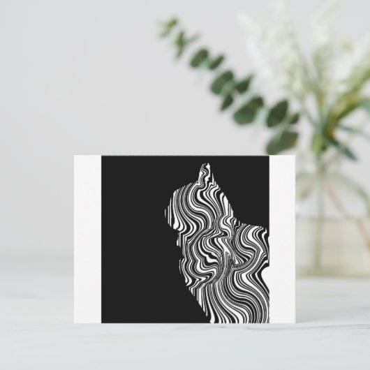 Abstract zwart-wit kat wervelkamer briefkaart (Staand voorkant)