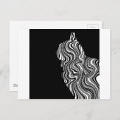 Abstract zwart-wit kat wervelkamer briefkaart (Voorkant / Achterkant)