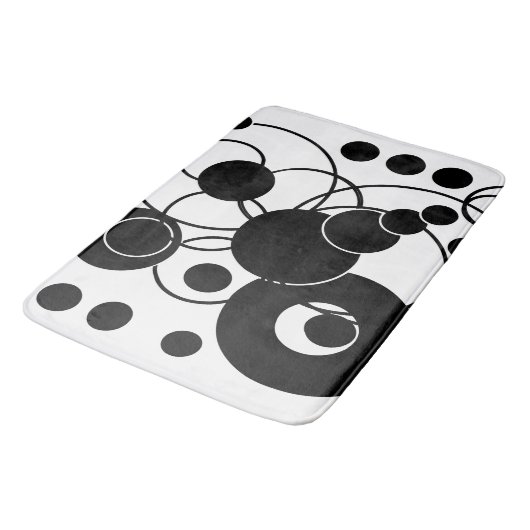 Abstract zwart-wit kunsty badmat (Gekanteld)