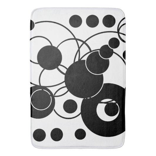 Abstract zwart-wit kunsty badmat (Voorkant Verticaal)