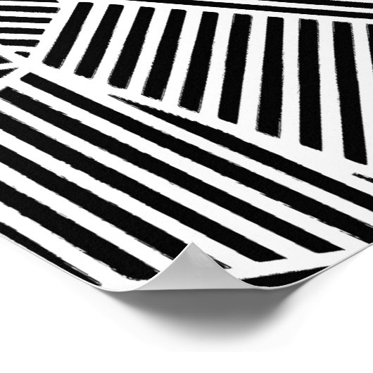 Abstract zwart-wit lijnart poster (Hoek)