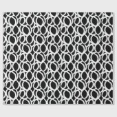 Abstract zwart-wit lijnpatroon cadeaupapier (Vlak)