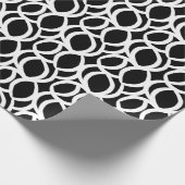 Abstract zwart-wit lijnpatroon cadeaupapier (Hoek)