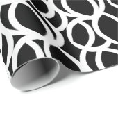 Abstract zwart-wit lijnpatroon cadeaupapier (Rol Hoek)
