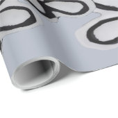 Abstract zwart-wit madeliefjespatroon cadeaupapier (Rol Hoek)