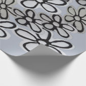 Abstract zwart-wit madeliefjespatroon cadeaupapier (Hoek)