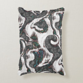 Abstract zwart-wit met gekleurde details of falen accent kussen