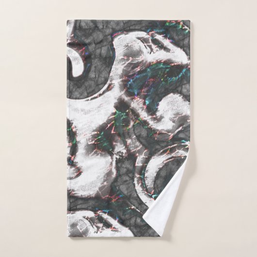 Abstract zwart-wit met gekleurde details of falen bad handdoek (Handdoek)