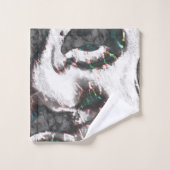 Abstract zwart-wit met gekleurde details of falen bad handdoek (Wasdoekje)