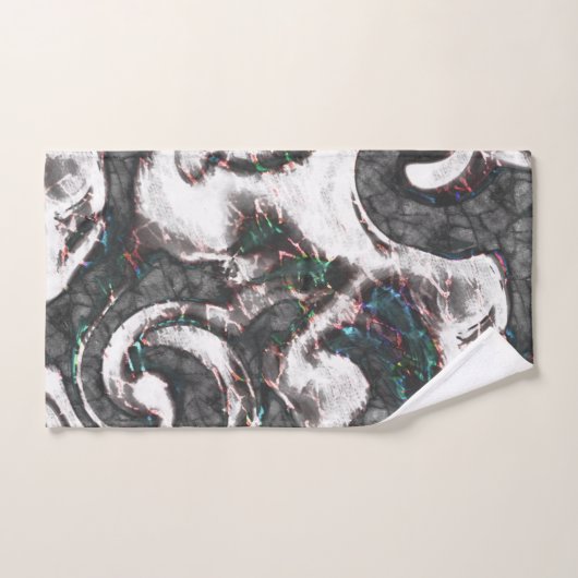 Abstract zwart-wit met gekleurde details of falen bad handdoek (Handdoek)