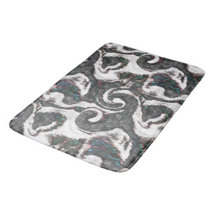 Abstract zwart-wit met gekleurde details of falen badmat