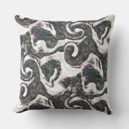 Abstract zwart-wit met gekleurde details of falen kussen