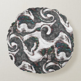 Abstract zwart-wit met gekleurde details of falen rond kussen