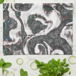 Abstract zwart-wit met gekleurde details of falen theedoek