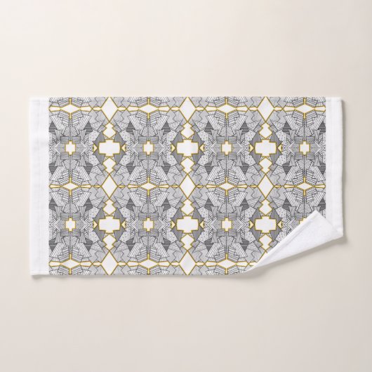 Abstract zwart-wit met gouden accenten bad handdoek (Handdoek)