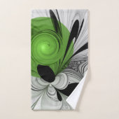 Abstract Zwart-wit met Groene Fractal Art Bad Handdoek (Handdoek)