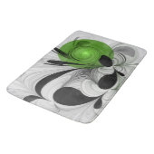 Abstract Zwart-wit met Groene Fractal Art Badmat (Gekanteld)