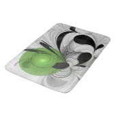 Abstract Zwart-wit met Groene Fractal Art Badmat (Gekanteld)
