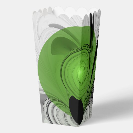Abstract Zwart-wit met Groene Fractal Art Bedankdoosjes (Achterkant)