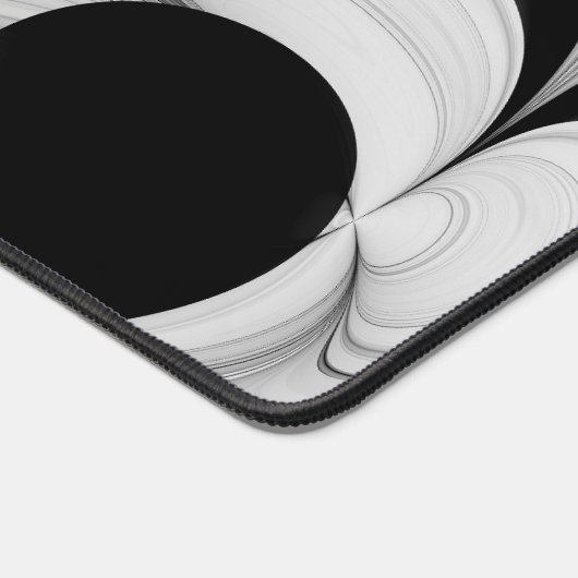 Abstract Zwart-wit met Groene Fractal Art Bureaumat (Hoek)